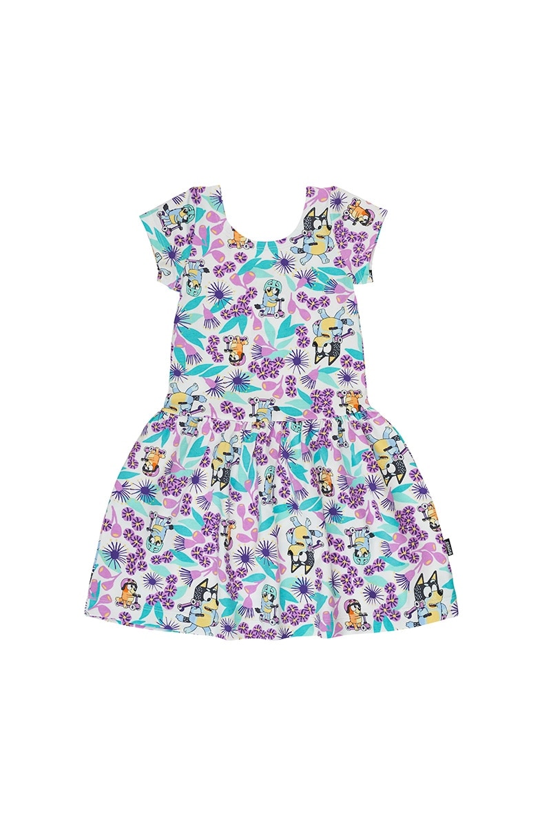 Bluey Hipster Dress - Blue's Ride White