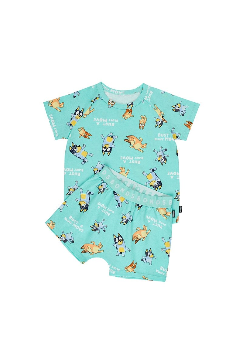 Bluey Kids Short Sleeve Sleep Set - Bust A Bluey Move Jasmint