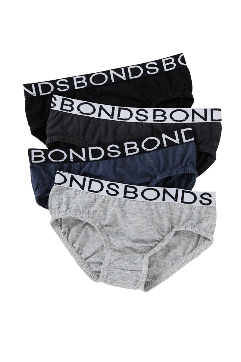 BONDS Boys Brief 4 Pack | UXYK4A | Blue & Red