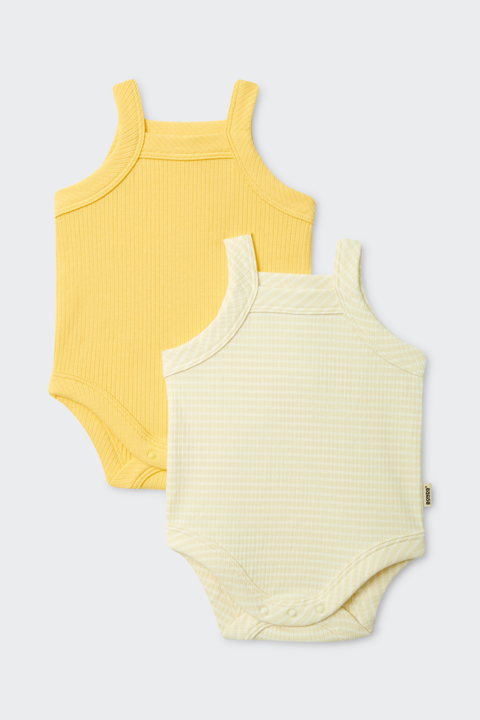 Bonds Newbies Rib Singlet Suit 2 Pack | Baby Baby Bodysuit | BWJKA