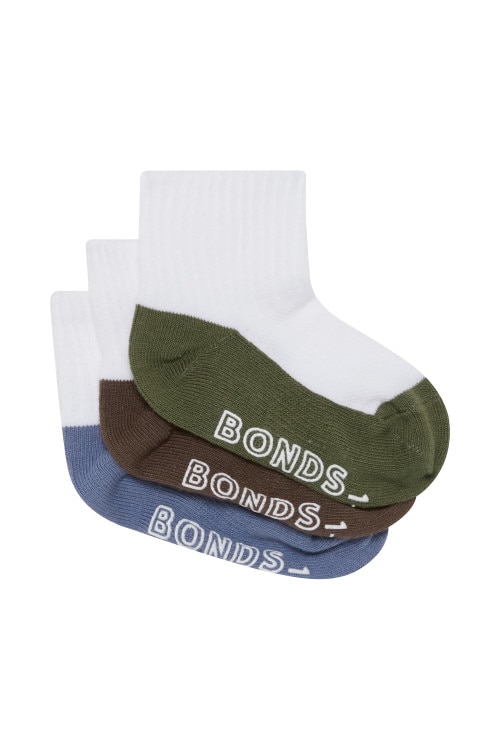 Baby Logo Lightweight Quarter Crew Socks 3 Pack
