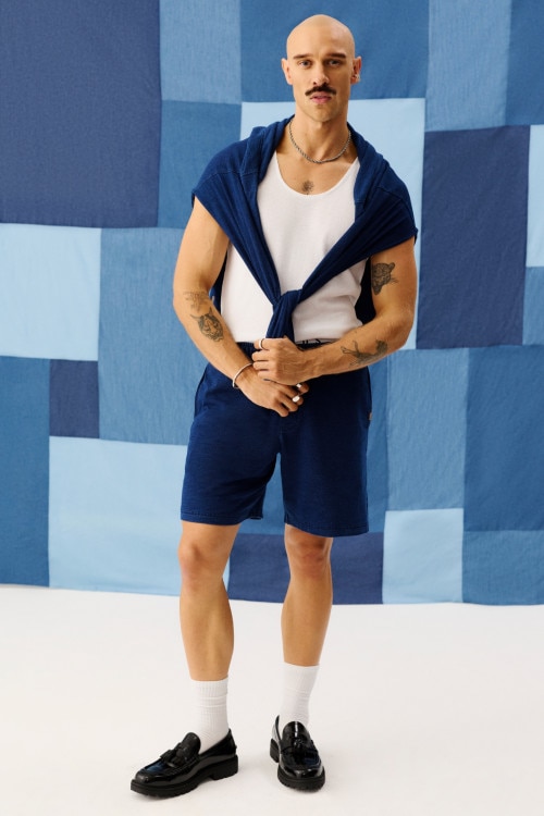 Denim Wash Sweats Short