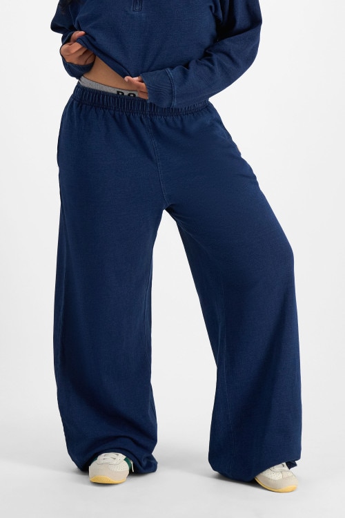 Denim Wash Wide Leg Trackie