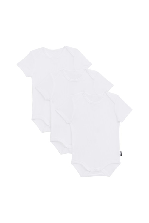 Essentials Rib Shortsleeve Bodysuit 3 Pack