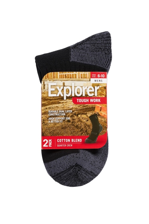 Explorer Tough Work Quarter Crew 2 Pack