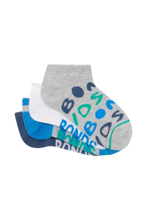 Kids Fashion Low Cut Socks 4 Pack