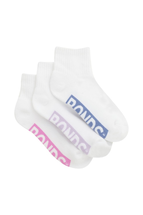 Kids Logo Cushioned Quarter Crew Socks 3 Pack
