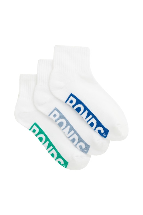 Kids Logo Cushioned Quarter Crew Socks 3 Pack
