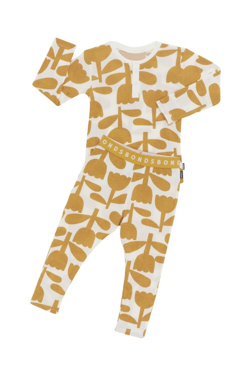 Kids Long Sleeve Waffle Sleep Set