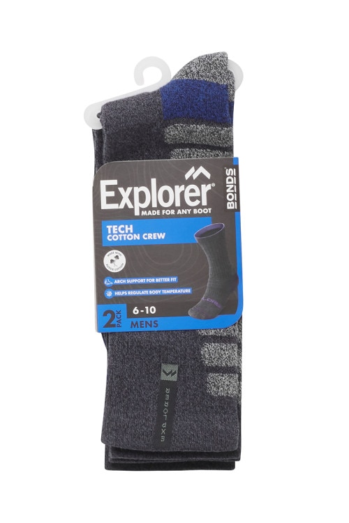 Mens Explorer Tech Crew Socks 2 Pack