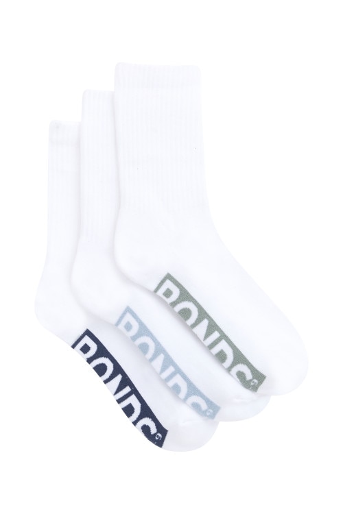 Mens Logo Cushioned Crew Socks 3 Pack