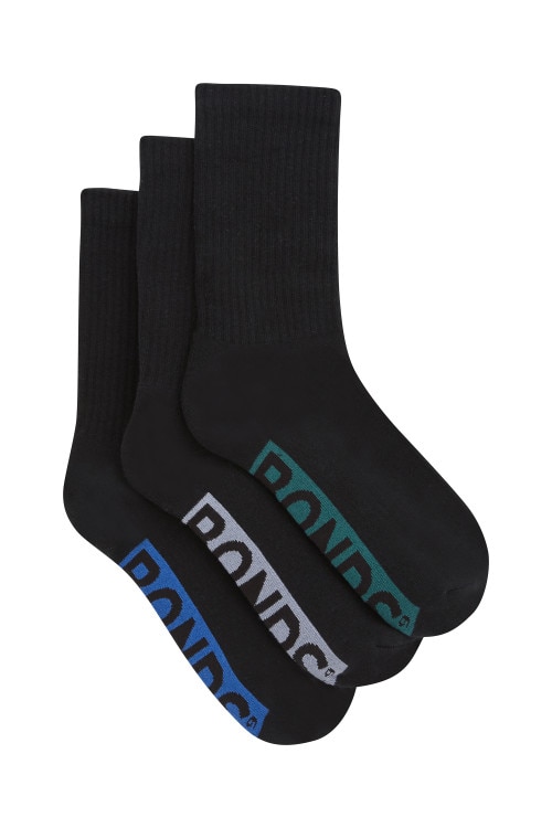 Mens Logo Cushioned Crew Socks 3 Pack