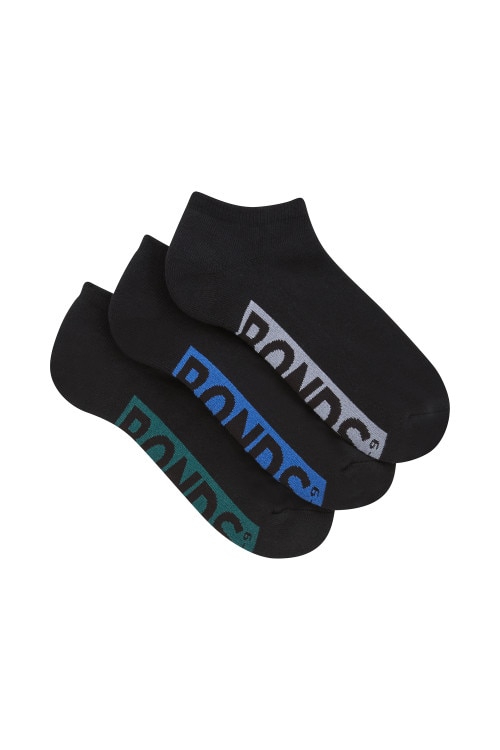 Mens Logo Cushioned Low Cut Socks 3 Pack