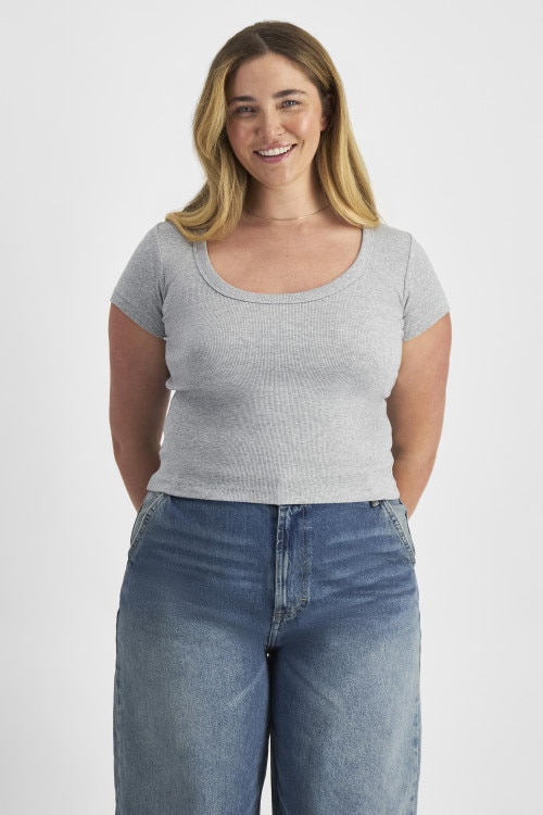 Organic Rib Scoop Tee