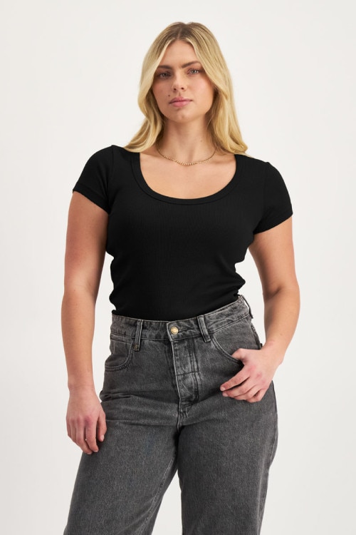 Organic Rib Scoop Tee