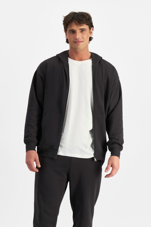 Sweats Cotton Zip Hoodie