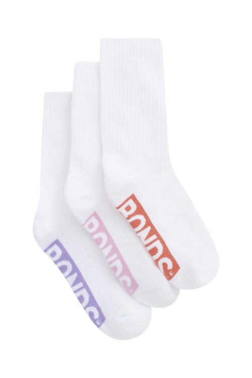 Womens Logo Cushioned Crew Socks 3 Pack