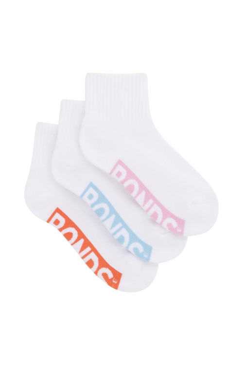 Womens Logo Cushioned Quarter Crew Socks 3 Pack
