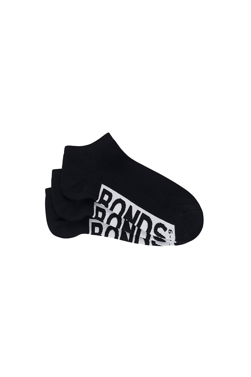 BONDS Mens Logo Cushioned Low Cut 3 Pack | SXNA3N | Black