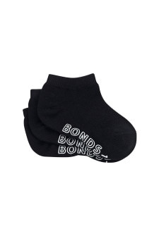 Bonds Baby Cushioned Low Cut 3 Pack Black