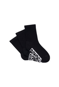 Bonds Kids Cushioned Crew 3 Pack Black