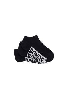 Bonds Kids Cushioned Low Cut 3 Pack Black