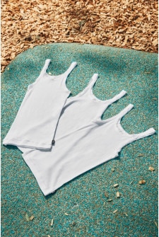 Bonds Girls Teena Singlet 3PK White