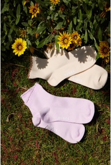 Womens Frill Anklet Socks 2 Pack