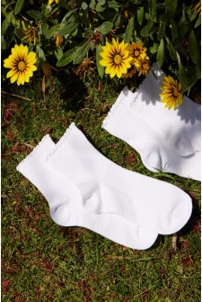 Womens Frill Anklet Socks 2 Pack