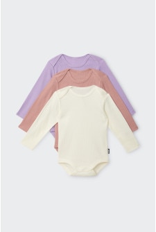 Rib Longsleeve Bodysuit 3 Pack