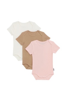 Essentials Rib Shortsleeve Bodysuit 3 Pack