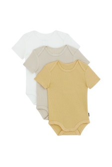 Rib Shortsleeve Bodysuit 3 Pack