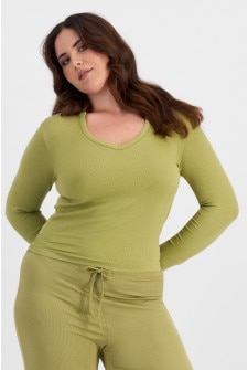 Sleep Modal Blend Rib Long Sleeve