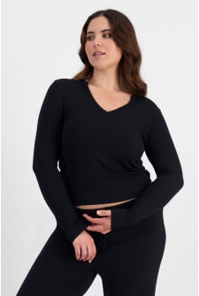 Sleep Modal Blend Rib Long Sleeve