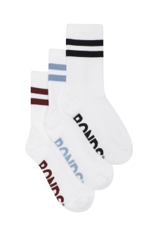 Womens Logo Cushioned Stripe Crew Socks 3 Pack