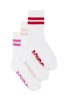 Kids Logo Cushioned Stripe Crew Socks 3 Pack