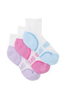 Kids Ultimate Comfort Quarter Crew Socks 3 Pack