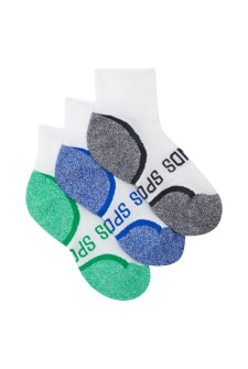 Kids Ultimate Comfort Quarter Crew Socks 3 Pack