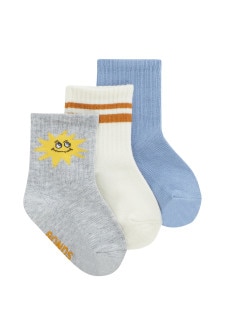 Baby Pattern Rib Crew Sock 3 Pack