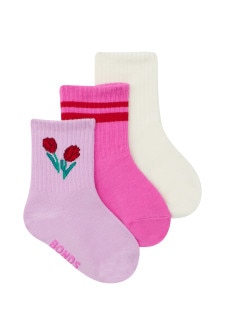 Baby Pattern Rib Crew Sock 3 Pack