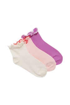Kids Frill Anklet Socks 3 Pack