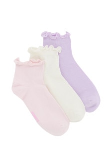 Kids Frill Anklet Socks 3 Pack