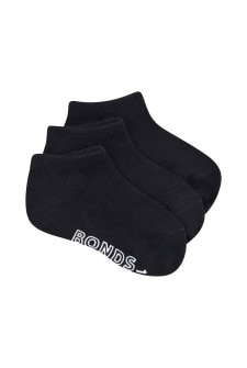 Bonds Baby Cushioned Low Cut 3 Pack Black