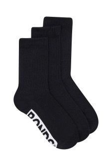 Bonds Kids Cushioned Crew 3 Pack Black