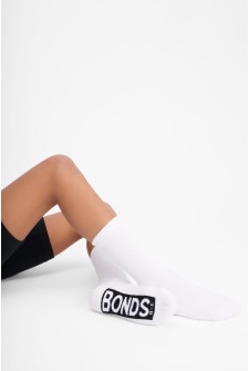 Bonds Kids Cushioned Crew 3 Pack White