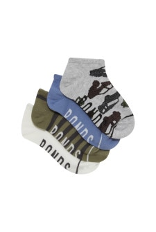 Kids Fashion Low Cut Socks 4 Pack