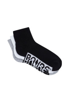 Mens Logo Cushioned Quarter Crew Socks 3 Pack