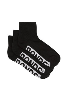 Mens Logo Cushioned Quarter Crew 3 Pack