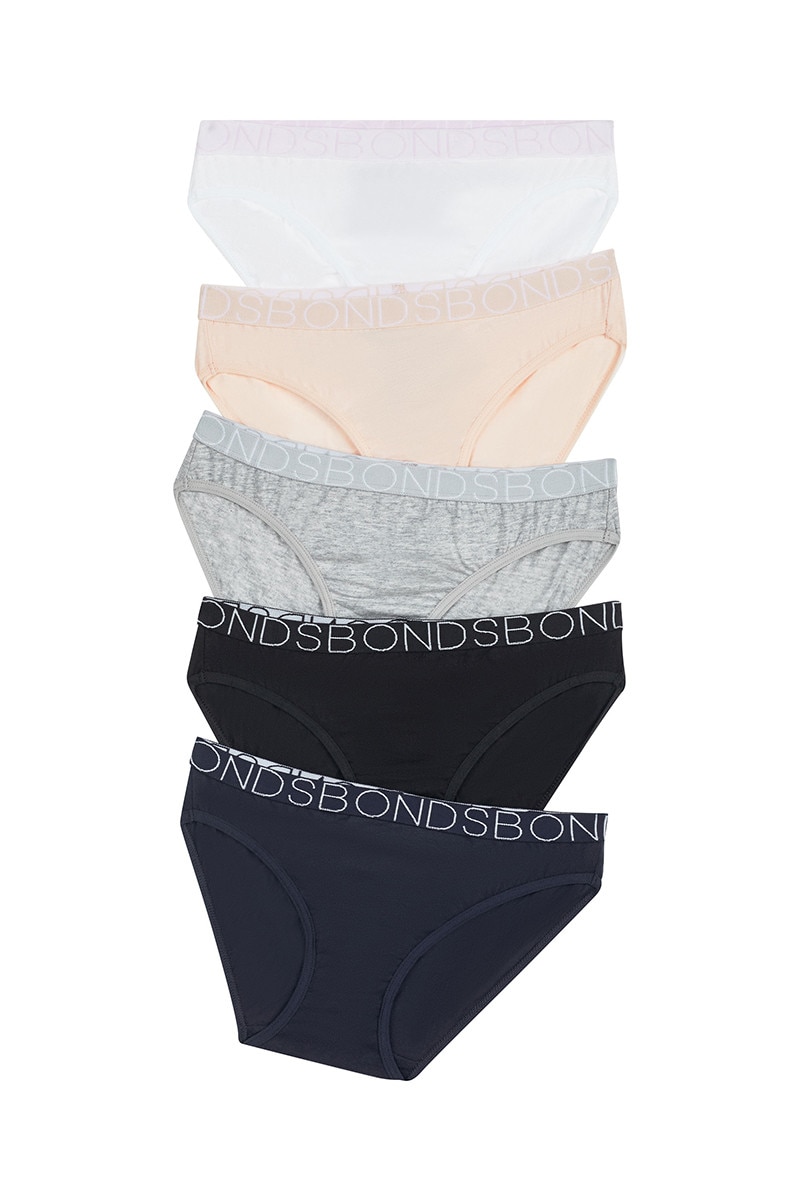 Bonds Girls Bikini 5 Pack, Girls Underwear