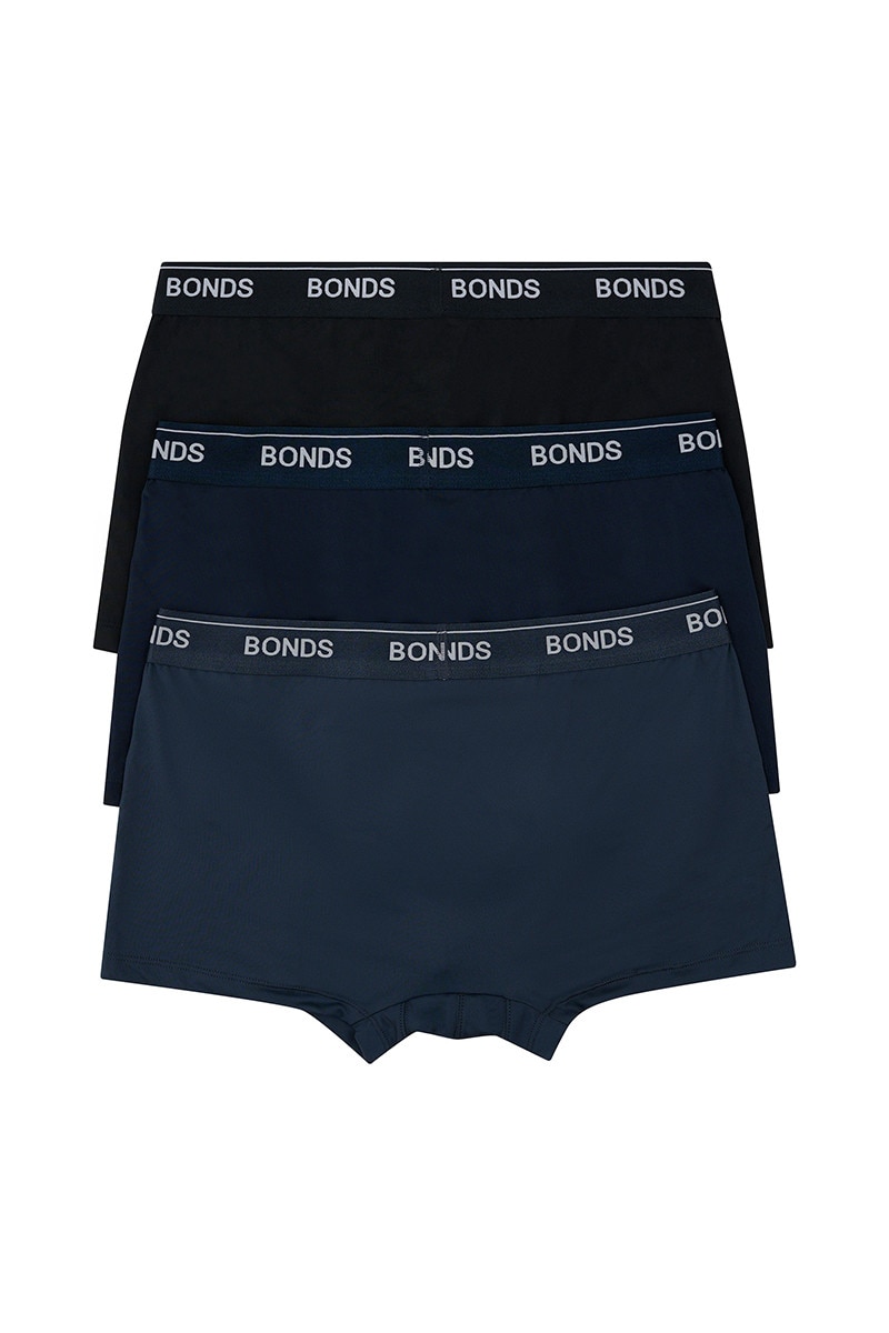 Bonds Microfibre Guyfront Trunk 3 Pack, Mens Underwear